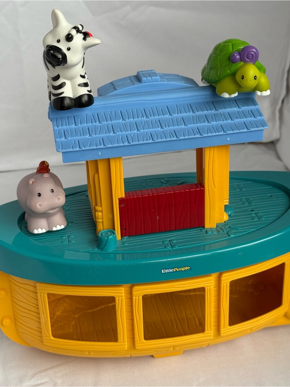 2005 Fisher-Price Little People Noah's Ark Playset with 3 Animal Figures READ DE